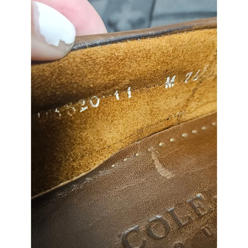 Cole‎ Haan Country Mens Brown Leather Boat Shoes Handsewn Moc Toe Loafers Flex